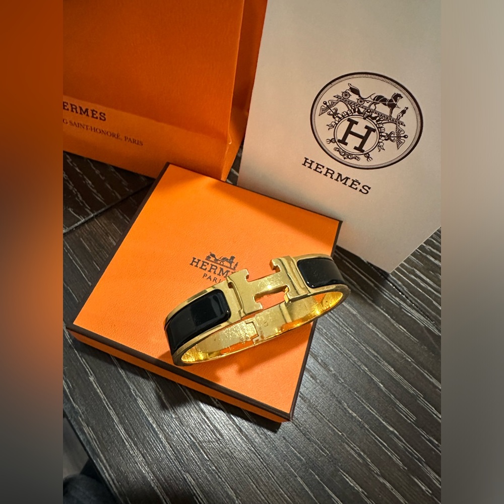 Hermes Bracelet Clic H Plaque PM Noir black